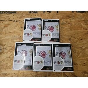 NEW Game Of Thrones Mens Gray Houses Graphic T-Shirt Size MEDIUM (5-Pack)